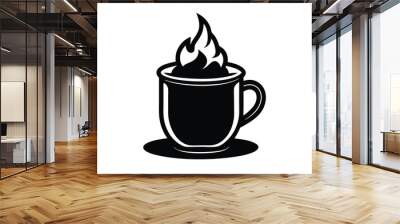 Hot Chocolate icon black vector silhouette white background E.eps Wall mural