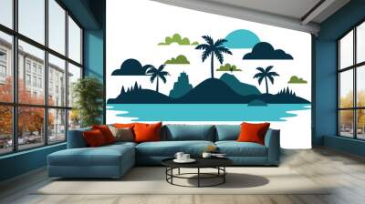 islands on white background H.eps Wall mural