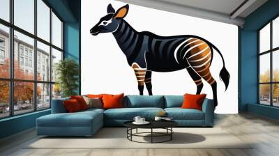 Okapi white background E.eps Wall mural