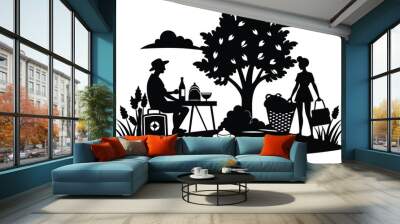 picnic spot white background F.eps Wall mural