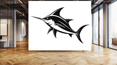 stylized marlin logo isolated white backgroun J.eps Wall mural