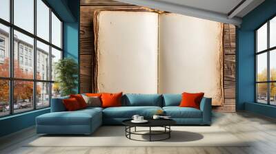 open book with blank pages Wall mural