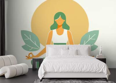 woman doing yoga Wall mural