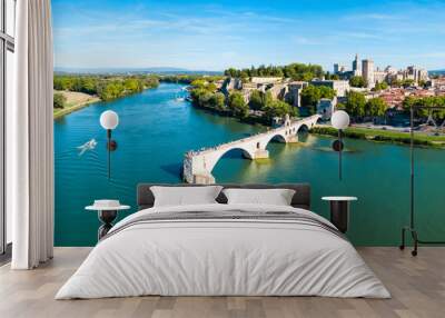 Avignon city aerial view, France Wall mural