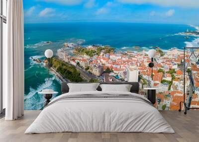 Biarritz aerial panoramic view, France Wall mural