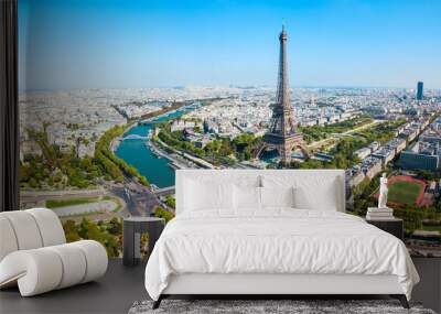 Eiffel Tower aerial view, Paris Wall mural