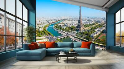 Eiffel Tower aerial view, Paris Wall mural