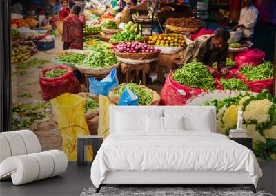 Fruts and vegetables at market Wall mural