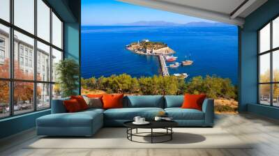 Pigeon Island aerial panoramic view in Kusadasi city, Turkey Wall mural