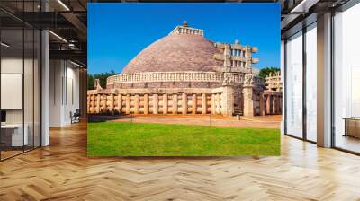 The Great Stupa at Sanchi, India Wall mural