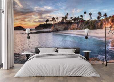 Sunset view of Treasure Island Beach at the Montage in Laguna Beach, California, United States Wall mural