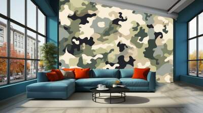 Camouflage Seamless Pattern. Ai generative Wall mural