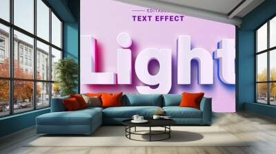 Editable 3D Text Effect Mockup. Glowing Graphic Style Wall mural