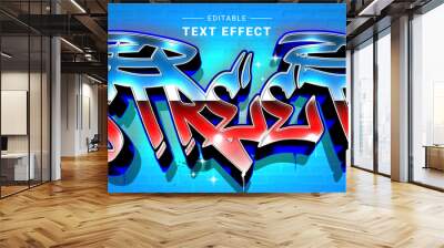 Editable Graffiti Text Effect. Wall Art Sign Style Wall mural