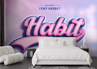 Editable Lettering Text Effect Mockup. Handdrawn text effect Wall mural