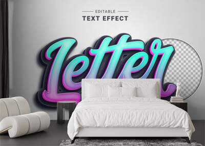 Editable Modern Lettering Text Effect Wall mural