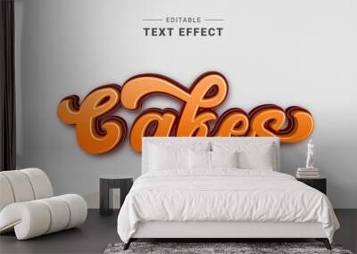 Editable text style effect - Cakes text style theme.	
 Wall mural