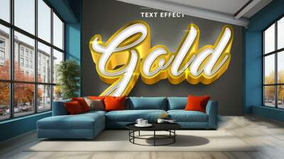 Editable text style effect - Gold text style theme.
 Wall mural