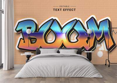 Editable text style effect - Graffiti text style theme.
 Wall mural