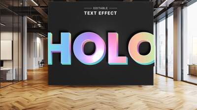 Editable text style effect - Holo text style theme. Holographic text Wall mural