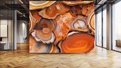 Seamless petrified wood texture background. Ai generative Wall mural