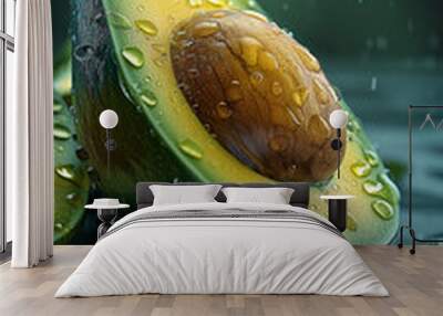 avocado with drops, fresh Wall mural