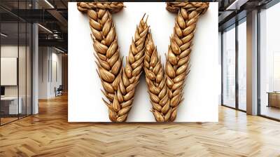 letter W made of wheat Wall mural