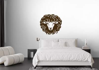 Abstract Sheep Silhouette Icon Vector for Modern Pet Logo Design Wall mural