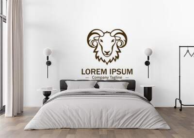 Abstract Sheep Silhouette Icon Vector for Modern Pet Logo Design Wall mural