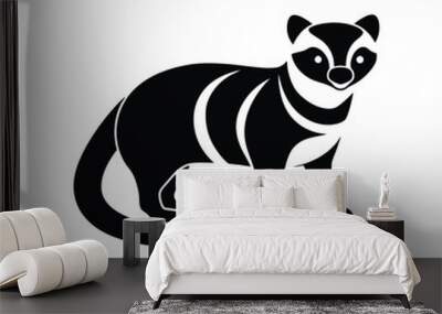 Civet or ferret Modern Silhouette Vector Design Logo Wall mural