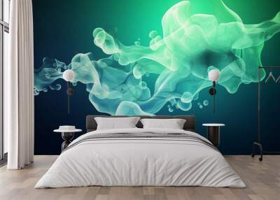 Radiant Chlorine Elegance Enigmatic Greenish Background Art Generative AI. Wall mural