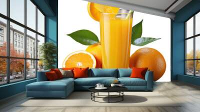 Summer cocktail orange juice isolated on transparent background PNG Wall mural