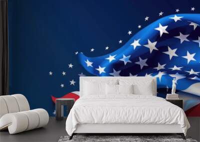 USA flag for memorial day Poster or banners illustration American flag as a background anzac day concept Wall mural