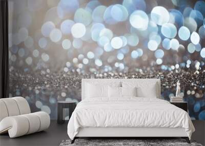 blue glow particle abstract bokeh background Wall mural