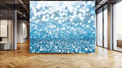 blue glow particle abstract bokeh background Wall mural