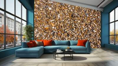 Rocks and Stone beach pattern closeup, Summer seacoast background Wall mural