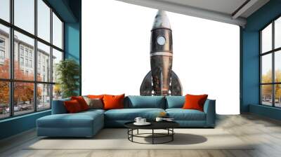 vintage space rocket isolated on transparent background. Wall mural