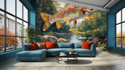 fish in aquarium Wall mural