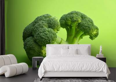  broccoli pieces arranged on background. Wall mural