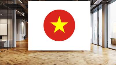 Round Vietnam flag emblem design element Wall mural