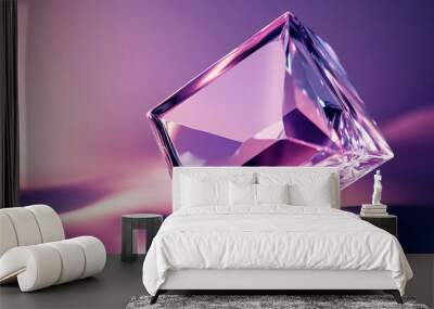 A stunning crystal prism reflecting light against a soft purple backdrop Wall mural