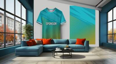 Soccer jersey design for sublimation
Front back tshirt design. Sports design for football, racing, cycling, gaming jersey vector. Wall mural