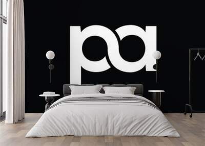 pa letter logo design with black background  Wall mural