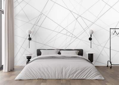 Abstract lines in black and white tone of many squares and rectangle shapes on white background. Metal grid isolated on the white background. nervures de feuilles mortes, fond rectangle and geometric	 Wall mural