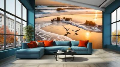 sunset at the beach Wall mural