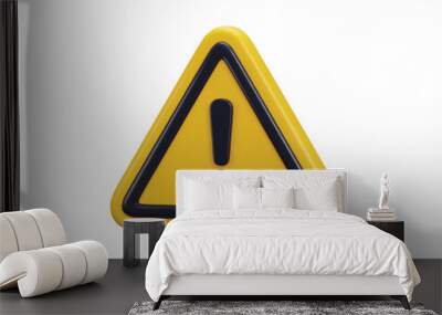 exclamation sign warning or danger risk message alert problem icon 3d render Wall mural