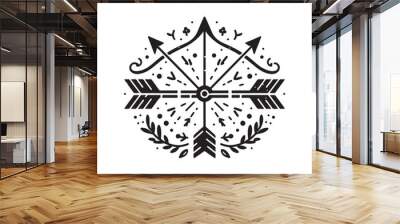 Download Bow and Arrow Silhouette Vectors – Ideal for Historical and Nature Themes Wall mural