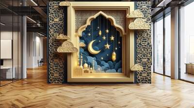 Abstract ramadan islamic background image.generative AI Wall mural