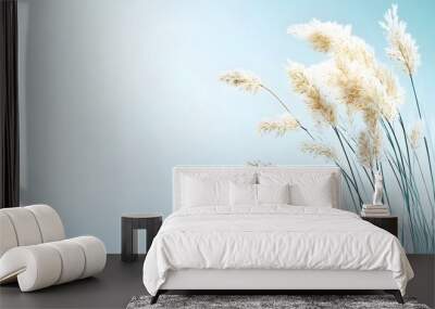 Gentle breeze blowing through a field of tall grass, calm and peaceful minimalist realistic Wall mural