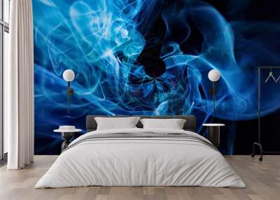 Abstract cosmic blue flame background Wall mural